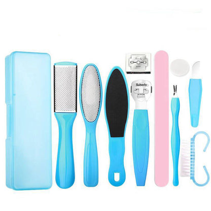 Professional Stainless Steel Pedicure Tools Set 10 in 1, Foot Care Kit, Nail Toe Rasp Peel Dead Hard Skin Callus Remover Feet Care Pedicure