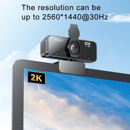 Yesido KM14 360 Ratation 2K 2 Million Pixels HD Camera Built-in Microphone Autofocus 1.5M Line USB Camera