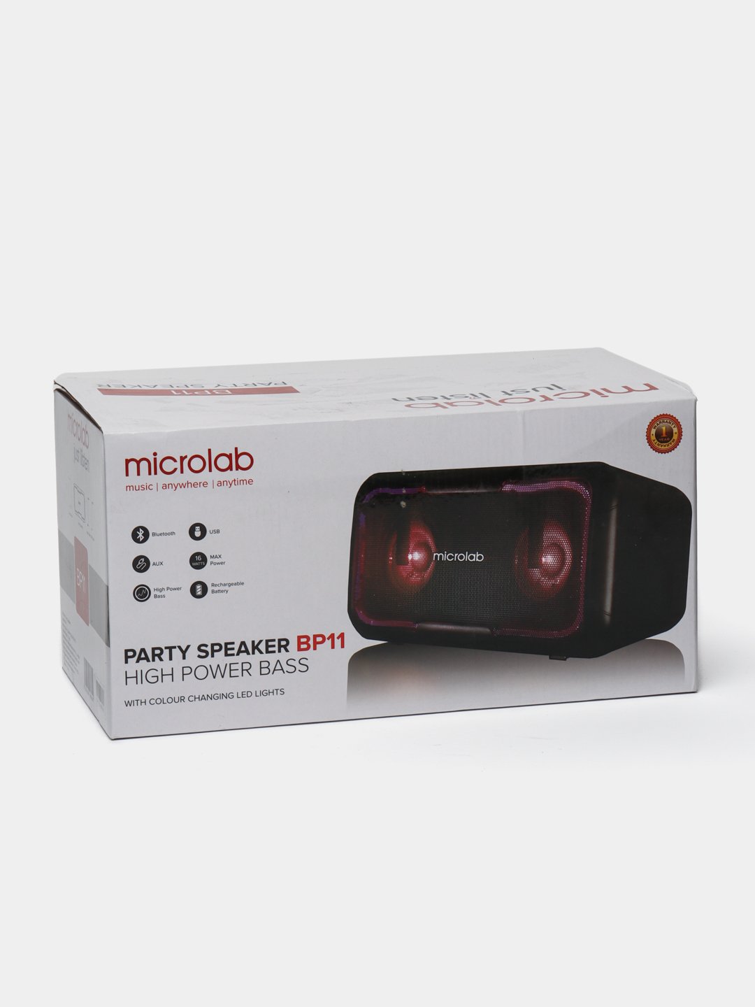 Microlab BP11 Rechargeable Bluetooth Speaker 16W Powerful Sound with 7-colour LED light