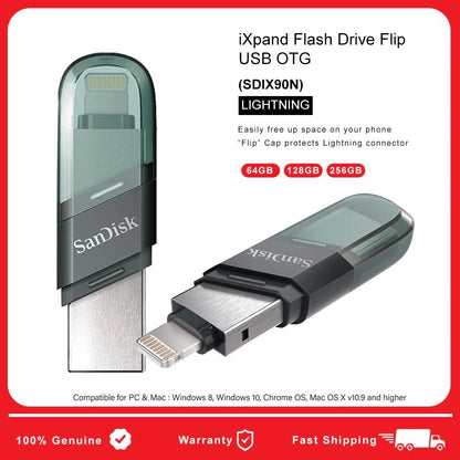 SanDisk iXpand OTG USB 3.0 Flash Drive for iPhone ,iPad & Mac Book