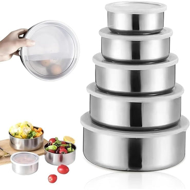 🔥 Bundle Offer 4 🔥 5 Pcs Protect Food Fresh Box Set with 5 PCS Glass Bowls with Lid