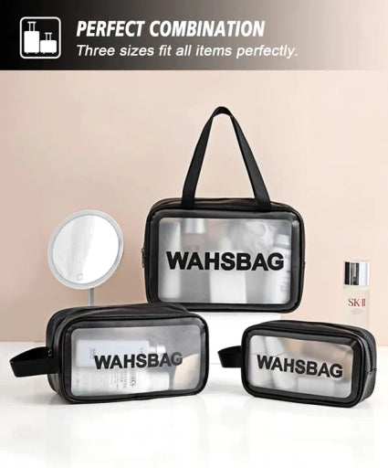Clear Toiletry Bag, Waterproof Makeup Bag PVC Zippered Cosmetic Bag –Set Of 3