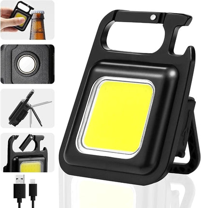 OB Keychain Work Light, Keychain Flashlights 4 Light Modes, 1000 Lumens Bright Rechargeable Portable