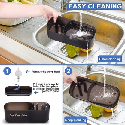 3 In 1 Kitchen Sink Caddy Set, Multifunctional Kitchen Dish Soap Dispenser