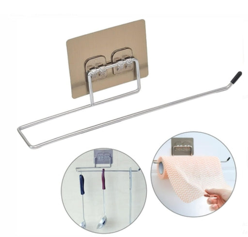 Paper Towel Holder with Magic Adhesive Pad, Kitchen Paper Roll Holder Wall Mount, Stainless Steel