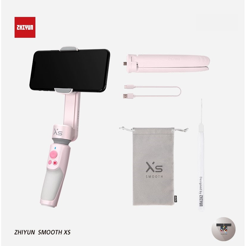 ZHIYUN Smooth XS Gimbal For Smartphones [Slide Design, Tripod & Case] 10" Selfie Stick with Smart Tracking, Bluetooth Support, Compact and Portable