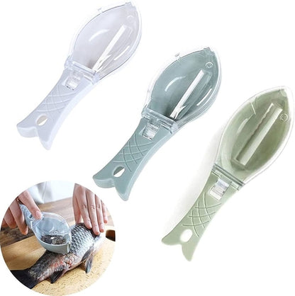 Practical Scaling Tool with Cover for Killing Fish Manual Kitchen Tool Scaling Knife Fish Scale