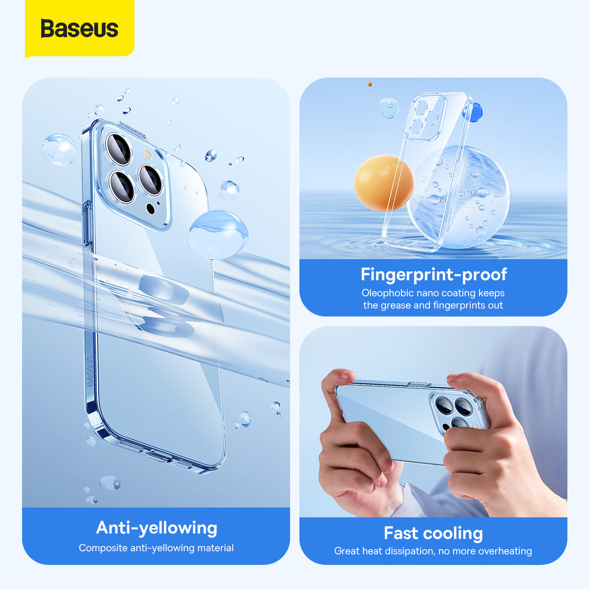 Baseus Crystal Ultra-Thin Case For 14 Pro 6.1-inch（Free Baseus tempered Glass + Cleaning kit）