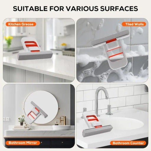 Self-Squeezing Sponge Mini Mop Foldable Hand Mop for Kitchen Counter Sink & Small Spaces