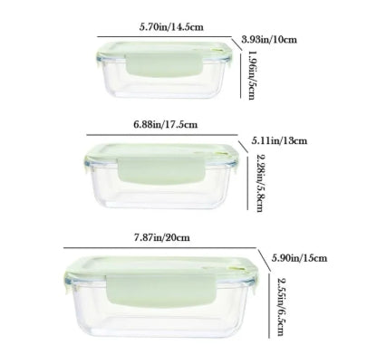 Microwave Safe Food Storage Bowl Airtight & Leak-Proof SNAP Locking LIDS&Built-in AIR Vent-Rectangle