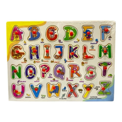 Colour Wooden English Alphabet a to Z and Shapes Educational Board for Kids