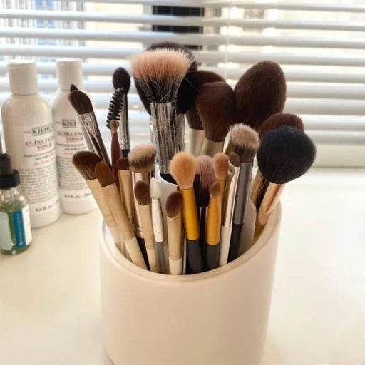 360 Degree Rotating Makeup Organizer Makeup Brush Organizer with Lid