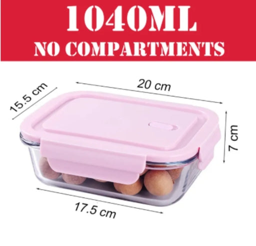 High Borosilicate Glass Food Storage Container with Air Vent Lid Leak Proof & Microwave, Oven Safe