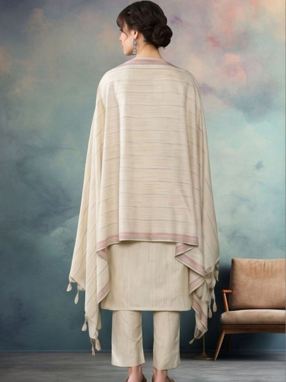 Ethnic Motifs Embroidered Regular Thread Work Pure Cotton Kurta Set