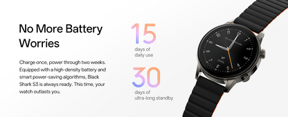 Black Shark S3 Smartwatch with Magnetic Strap, ENC Bluetooth Call Watches, 1.43" AMOLED, 150+ Sport Modes, GPS, 15-Day Battery Life, Fitness Tracker with Health Monitoring