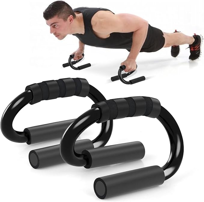 S-Shaped Push up Stand: Non-Slip Sweat-Absorbent Foam Handles for Home Floor Workouts
