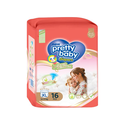 Pretty Baby S - CUT Diapers | the Perfect Fit Diapers | XL 16 Pcs