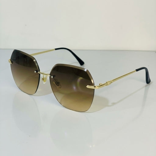 Women Gold Metal Sunglass Cateye