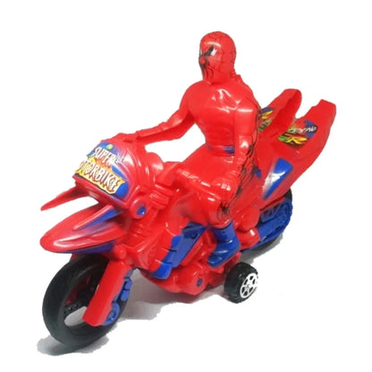 Toy Motorcycle - Pull Back Toy Spiderman Bike (Red/Black)