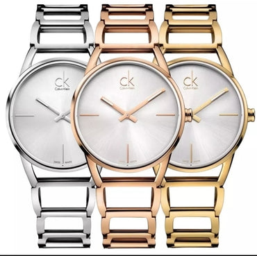 C K Ladies Watch Stainless Steel Black Silver Gold RoseGold Girls Watch