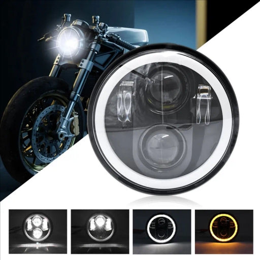 5.75Inch Motorcycle Projector Led Headlight 5.75" H4 Angel for H-Arley Bick Three-Wheel