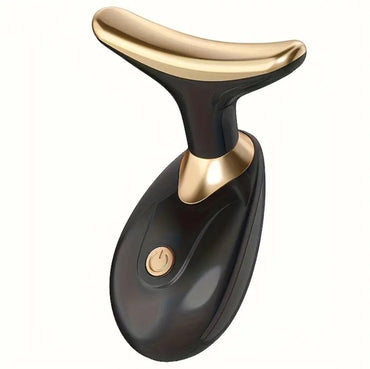 Powered Neck & Face Massager – Contoured Rollers for Relaxation | Elegant White and Gold Aesthetic