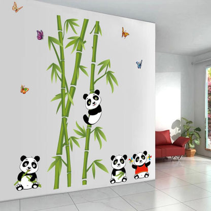 Panda Tree Cartoon Animals Theme Kids Wall Art Decal Sticker Decoration for Living Room Nursery Baby Girl Boy Kid Children's Room Bedroom Decoration