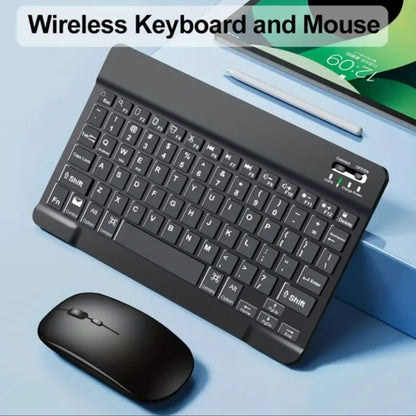 Ultra-Slim Wireless Keyboard and Mouse Set, Portable BT Keyboard and Mouse Combo, Suitable for IPad