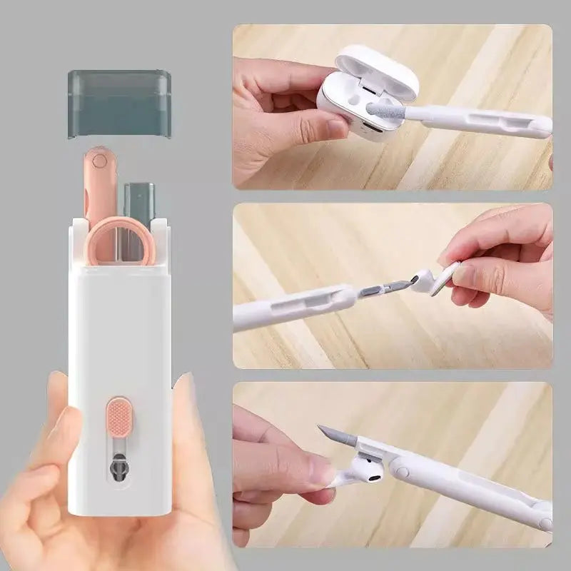 Kid Baby Mini Portable Multi-Functional 7 in 1 Cleaning Tool Kit for Keybaord, Mobile, Earbuds