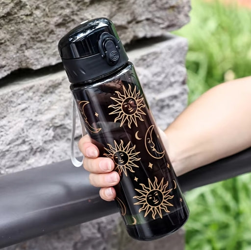 Cute Sun & Flower BPA-Free Water Bottle – Large Capacity Leakproof Sports & Travel Tumbler