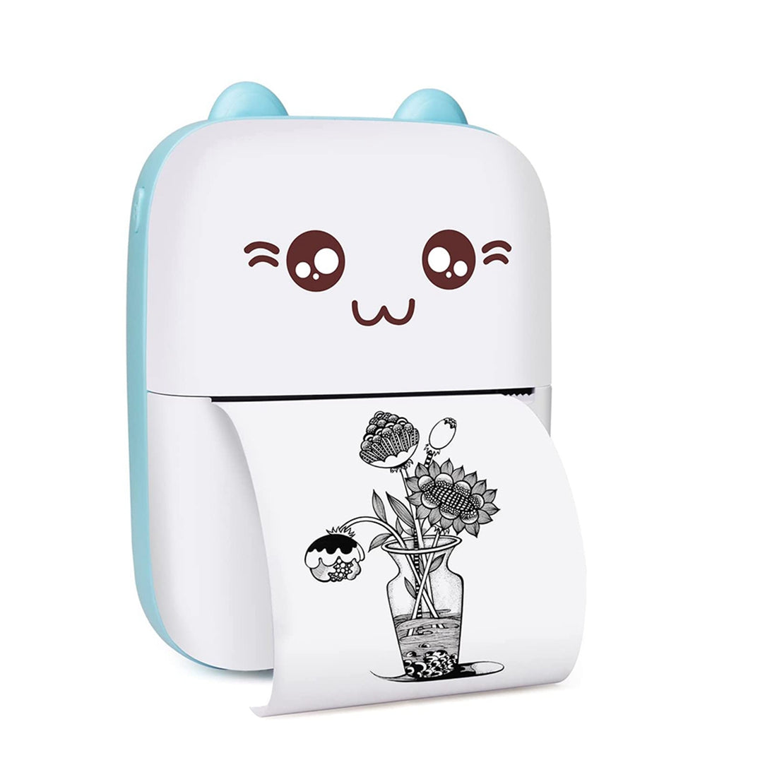 Small Portable Wireless Thermal Photo Printer Pocket Student Mini Bluetooth printer portable Label Printer cat printer 6 Paper Rolls Included