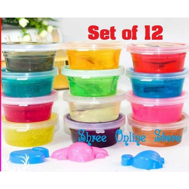 Magic Clay Slime Crystal Colour Blowing Bubbles 12Pcs Pack 12 Pcs/ Set Slime