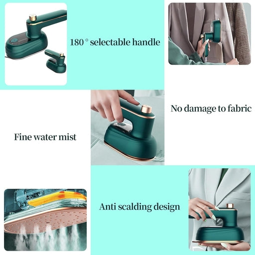 Home Travel Mini Iron Portable Dry and Wet Iron Rotatable Handheld Ironing Machine Travel Home Cloth
