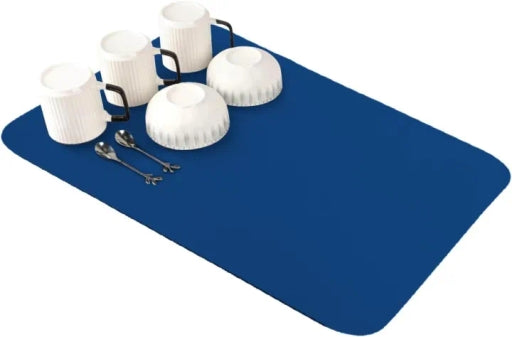 Super Absorbent Dish Drying Mat for Kitchen Counter & Coffee Maker, Navy Blue