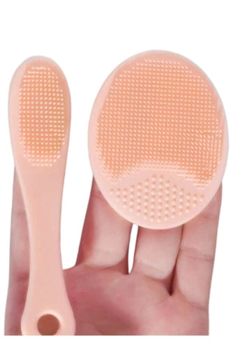 2 Pcs Silicone Face Cleansing & Nose Brush Soft Facial Scrubber Blackhead Remover Skin Care Tool