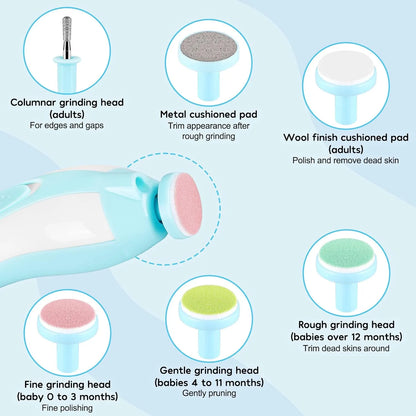 Safe Electric Baby Nail File & Clipper Kit: Automatic Fingernail Cutter for Newborn Care