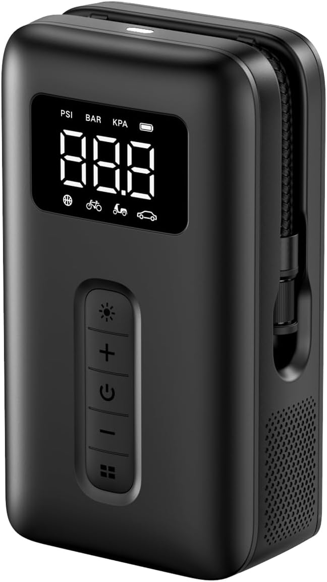 UGREEN Tire Inflator Portable Cordless Electric Air Pump 150PSI Auto-Off Tire Pump with LED Light Digital Gauge for Accurate 