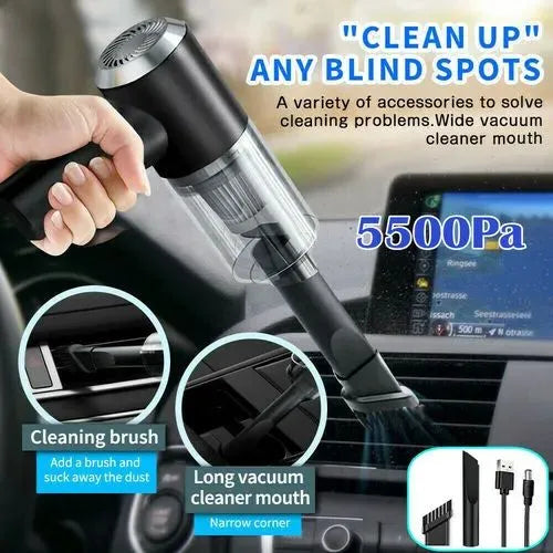 Portable 120W Cordless Mini Vacuum Cleaner: Wireless Rechargeable for Car, Home & Office