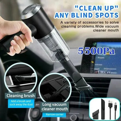 Portable 120W Cordless Mini Vacuum Cleaner: Wireless Rechargeable for Car, Home & Office