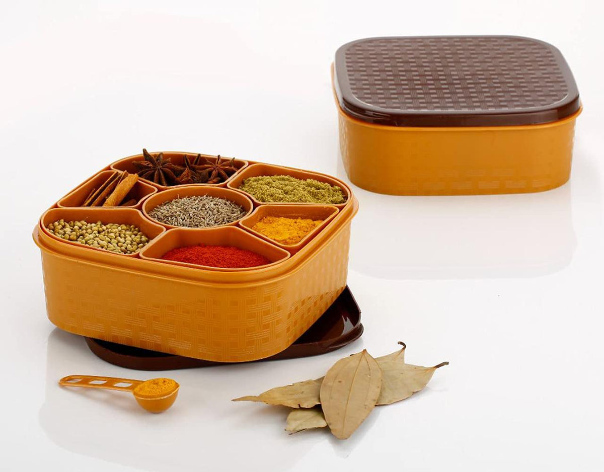 7-Section 700Ml Masala Box – Airtight Spice Storage Container for Kitchen