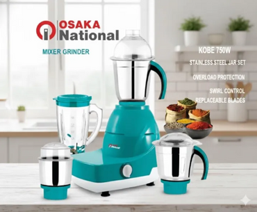 Indian Mixer Grinder 750 Watts 3 Pcs Stainless Steel Jars & 1 Plastic Juicer Jar