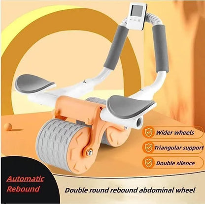 Automatic Rebound Abdominal Wheel with Elbow Support | Non-Slip Double Wheel Ab Exercise Roller