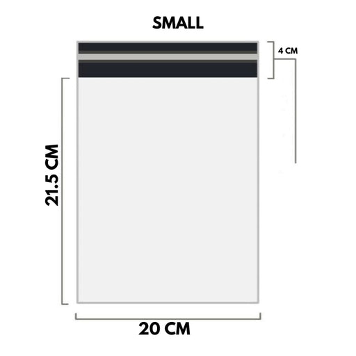 WHITE Shipping Bag Poly Mailer Flyers -  [21.5Cm X 20Cm+4cm - SMALL] - 10, 25, 100, 500 Bags