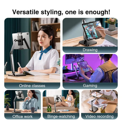Rtako - 911 720' Height-Adjustable Phone And Tablet Stand Compatible With Smart Phones ,iPads & Tablets , Aluminum Alloy  Premium Tab Holder