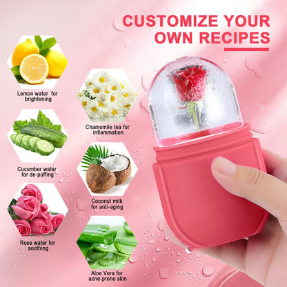 Silicone Ice Cube Roller Face Massager | Skin Contouring & Eye Puffiness Treatment Tool