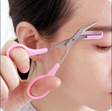 Eyebrow Trimmer Scissors with Comb – Facial Hair Removal & Brow Shaping Grooming Tool