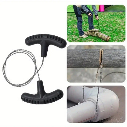 Cable Saw Stainless Steel Wire Saw 24-Inch Pocket Hand Saw for PVC, PE, ABS Pipes Cutting, Camping
