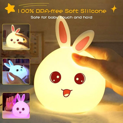 Night Lamp for Kids | Silicone Cute Little Rabbit LED Table Lamp Night Lights