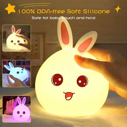 Night Lamp for Kids | Silicone Cute Little Rabbit LED Table Lamp Night Lights