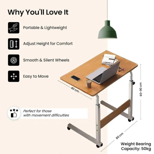 Simple Small Folding Table Movable Bedside Table